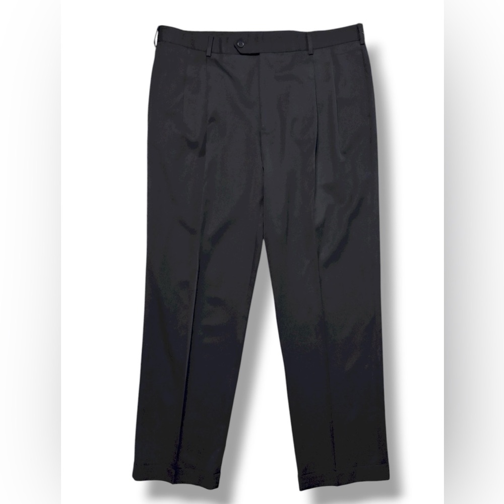 BROOKS BROTHERS Black Wool Pleated Front Dress Pants Madison Fit 40 x 32